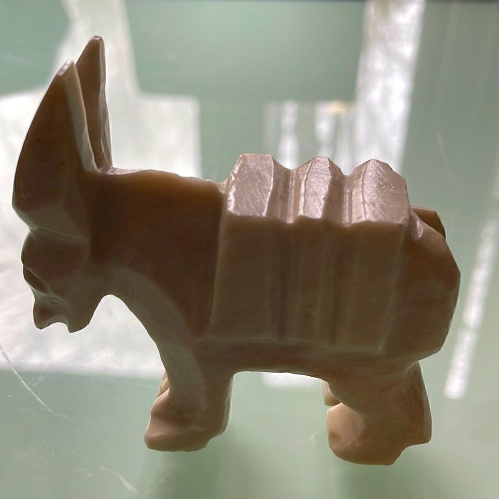 Marble donkey figurine see pictures for the size solid marble heavy for size
